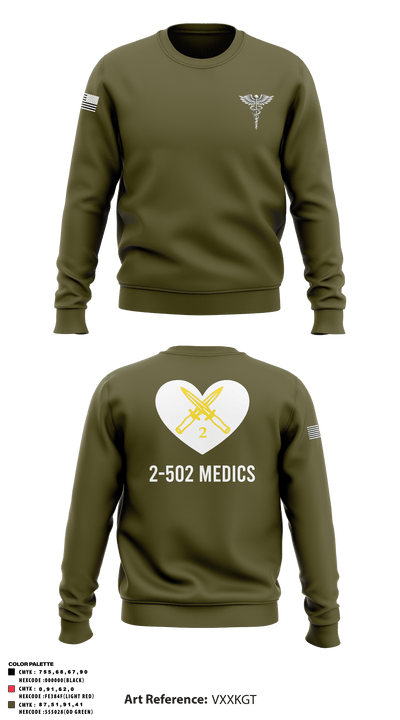 2-502IN Medical Platoon 90993317 Crew Neck Sweatshirt - 3