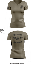 Oceana Marines 61589577 Women's Short Sleeve V-neck Shirt - 2