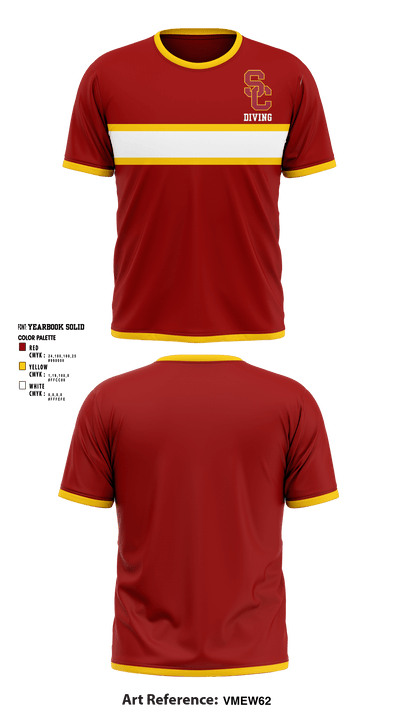 University Of Southern California Diving 38780209 Short Sleeve Performance Shirt - 35