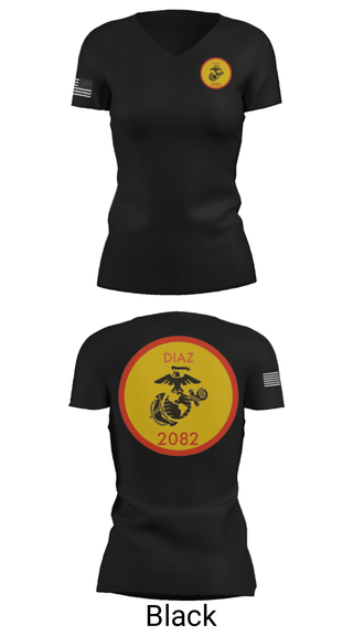Women's Short Sleeve Vneck Shirt, , Marines, Teamtime, Team time, sublimation, custom sports apparel, team uniforms, spirit wear, spiritwear, sports uniforms, custom shirts, team store, custom team store, fundraiser sports, apparel fundraiser