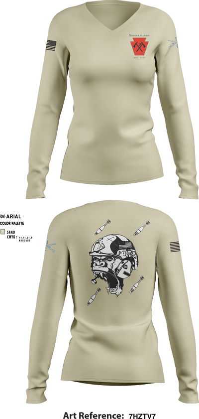1-111th IN BN 37171288 Women's Long Sleeve V-neck Shirt - 5