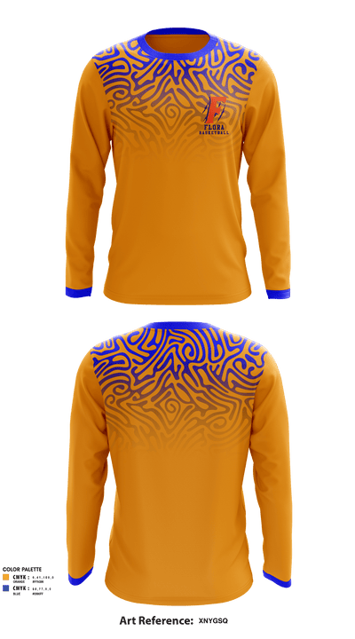 Flora High School Basketball 50260005 Long Sleeve Performance Shirt - 1