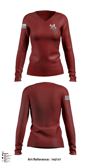 Women's Long Sleeve Vneck Shirt, MF CONSTRUCTION LLC, , Teamtime, Team time, sublimation, custom sports apparel, team uniforms, spirit wear, spiritwear, sports uniforms, custom shirts, team store, custom team store, fundraiser sports, apparel fundraiser