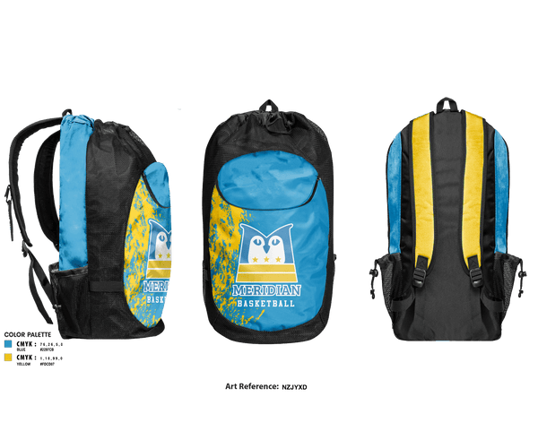 Gear Bag, Meridian Public Charter School Basketball, Men's Basketball, Teamtime, Team time, sublimation, custom sports apparel, team uniforms, spirit wear, spiritwear, sports uniforms, custom shirts, team store, custom team store, fundraiser sports, apparel fundraiser