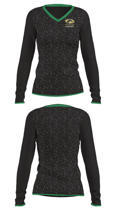 Prairieview School Cheer 29417373 Women's Long Sleeve V-neck Shirt - 23