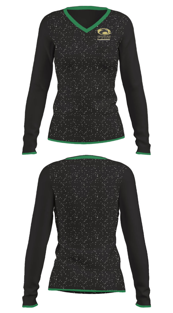 Women's Long Sleeve Vneck Shirt, Prairieview School Cheer, Cheer, Teamtime, Team time, sublimation, custom sports apparel, team uniforms, spirit wear, spiritwear, sports uniforms, custom shirts, team store, custom team store, fundraiser sports, apparel fundraiser