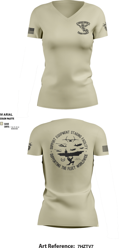 STAGING FACILITY 22010365 Women's Short Sleeve V-neck Shirt - 6