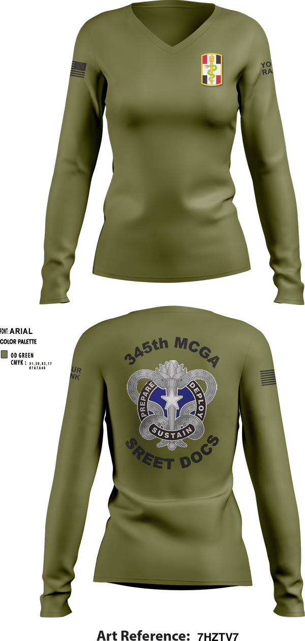 Women's Long Sleeve Vneck Shirt, , Army, Teamtime, Team time, sublimation, custom sports apparel, team uniforms, spirit wear, spiritwear, sports uniforms, custom shirts, team store, custom team store, fundraiser sports, apparel fundraiser