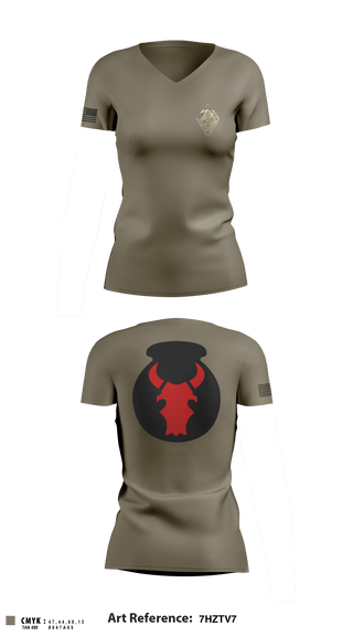 Women's Short Sleeve Vneck Shirt, Det. 2 HHB 1-194 FA, National Guard, Teamtime, Team time, sublimation, custom sports apparel, team uniforms, spirit wear, spiritwear, sports uniforms, custom shirts, team store, custom team store, fundraiser sports, apparel fundraiser