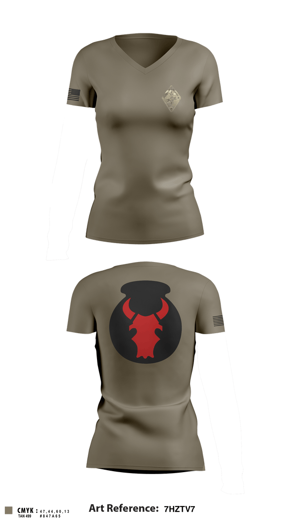 Women's Short Sleeve Vneck Shirt, Det. 2 HHB 1-194 FA, National Guard, Teamtime, Team time, sublimation, custom sports apparel, team uniforms, spirit wear, spiritwear, sports uniforms, custom shirts, team store, custom team store, fundraiser sports, apparel fundraiser