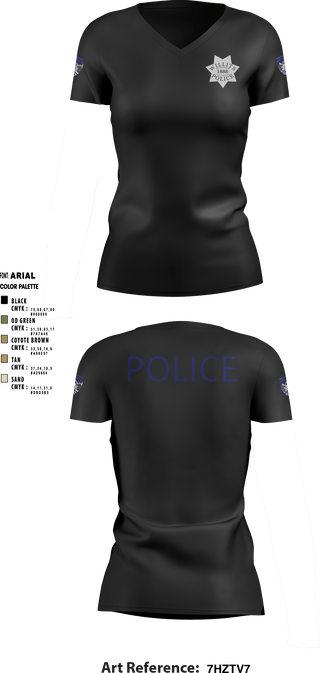 Women's Short Sleeve Vneck Shirt, Willits Little Lake JRTF, Police, Teamtime, Team time, sublimation, custom sports apparel, team uniforms, spirit wear, spiritwear, sports uniforms, custom shirts, team store, custom team store, fundraiser sports, apparel fundraiser