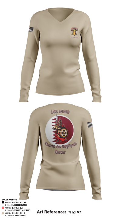 145 MMB 14990941 Women's Long Sleeve V-neck Shirt - 6