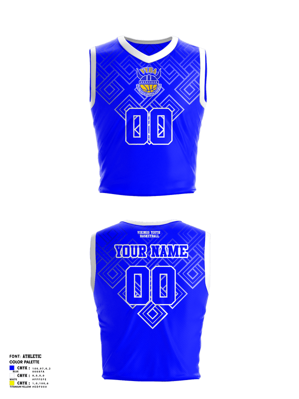 Womens Basketball Jersey, Vikings Youth Basketball Association, Men's Basketball, Teamtime, Team time, sublimation, custom sports apparel, team uniforms, spirit wear, spiritwear, sports uniforms, custom shirts, team store, custom team store, fundraiser sports, apparel fundraiser