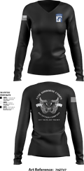 XVIII AIRBORNE CORPS RECEPTION COMPANY 60153280 Women's Long Sleeve V-neck Shirt - 1