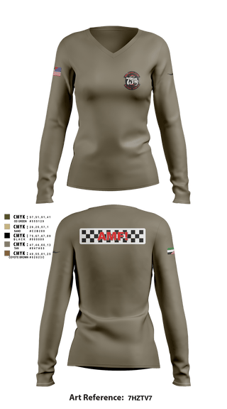 Women's Long Sleeve Vneck Shirt, , Air Force, Teamtime, Team time, sublimation, custom sports apparel, team uniforms, spirit wear, spiritwear, sports uniforms, custom shirts, team store, custom team store, fundraiser sports, apparel fundraiser