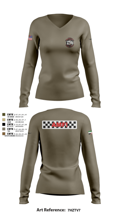 75 EFGS 84413741 Women's Long Sleeve V-neck Shirt - 2