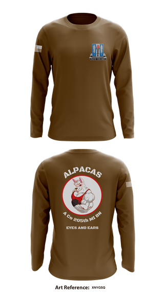 Long Sleeve Performance Shirt, Alpha Company 205th MI BN, Army, Teamtime, Team time, sublimation, custom sports apparel, team uniforms, spirit wear, spiritwear, sports uniforms, custom shirts, team store, custom team store, fundraiser sports, apparel fundraiser