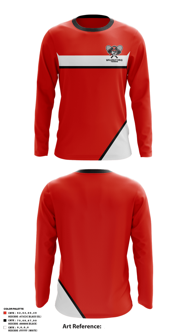 Long Sleeve Performance Shirt, Wellesley High School Girls Tennis, Tennis, Teamtime, Team time, sublimation, custom sports apparel, team uniforms, spirit wear, spiritwear, sports uniforms, custom shirts, team store, custom team store, fundraiser sports, apparel fundraiser