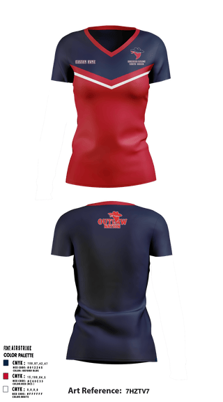 Women's Short Sleeve Vneck Shirt, Saugerties Outlaws, Football, Teamtime, Team time, sublimation, custom sports apparel, team uniforms, spirit wear, spiritwear, sports uniforms, custom shirts, team store, custom team store, fundraiser sports, apparel fundraiser