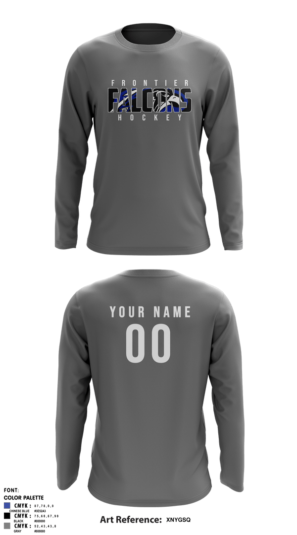 Long Sleeve Shooting Shirt, Frontier Central Hockey, Hockey, Teamtime, Team time, sublimation, custom sports apparel, team uniforms, spirit wear, spiritwear, sports uniforms, custom shirts, team store, custom team store, fundraiser sports, apparel fundraiser