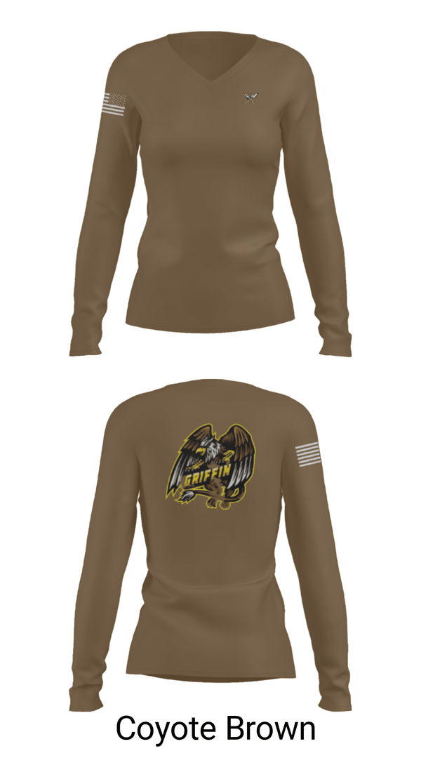 Women's Long Sleeve Vneck Shirt, , Army, Teamtime, Team time, sublimation, custom sports apparel, team uniforms, spirit wear, spiritwear, sports uniforms, custom shirts, team store, custom team store, fundraiser sports, apparel fundraiser
