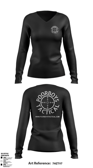 Women's Long Sleeve Vneck Shirt, Poorboys Tactical, , Teamtime, Team time, sublimation, custom sports apparel, team uniforms, spirit wear, spiritwear, sports uniforms, custom shirts, team store, custom team store, fundraiser sports, apparel fundraiser