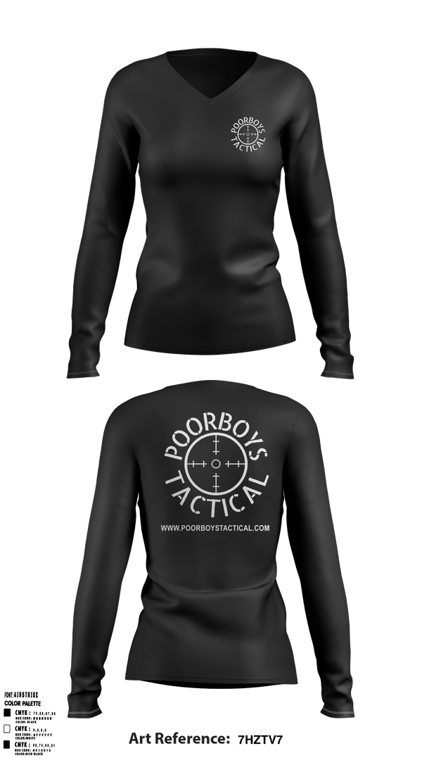 Women's Long Sleeve Vneck Shirt, Poorboys Tactical, , Teamtime, Team time, sublimation, custom sports apparel, team uniforms, spirit wear, spiritwear, sports uniforms, custom shirts, team store, custom team store, fundraiser sports, apparel fundraiser