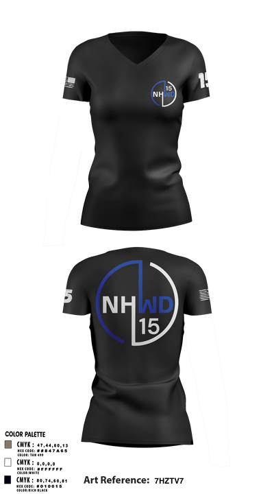 North Hollywood Division 94553177 Women's Short Sleeve V-neck Shirt - 3