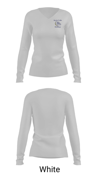 Women's Long Sleeve Vneck Shirt, Kettle Falls High School Cheer, Cheer, Teamtime, Team time, sublimation, custom sports apparel, team uniforms, spirit wear, spiritwear, sports uniforms, custom shirts, team store, custom team store, fundraiser sports, apparel fundraiser