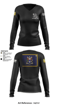 1-155th Dixie Thunder 83572891 Women's Long Sleeve V-neck Shirt - 15