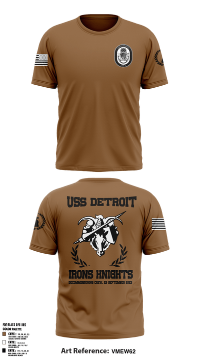 USS Detroit 43379409 Short Sleeve Performance Shirt - 49