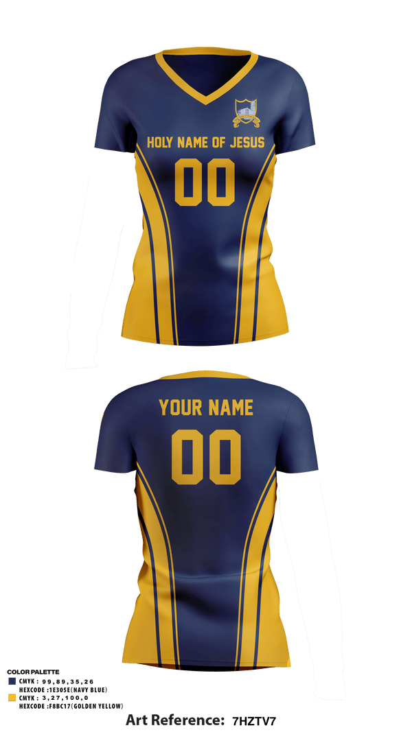 Women's Short Sleeve Vneck Shirt, Holy Name Of Jesus School, Spirit Store, Teamtime, Team time, sublimation, custom sports apparel, team uniforms, spirit wear, spiritwear, sports uniforms, custom shirts, team store, custom team store, fundraiser sports, apparel fundraiser