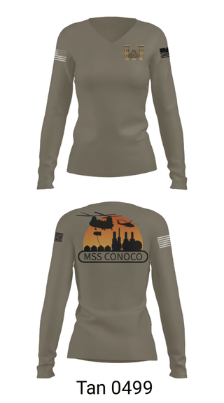 Women's Long Sleeve Vneck Shirt, , Army, Teamtime, Team time, sublimation, custom sports apparel, team uniforms, spirit wear, spiritwear, sports uniforms, custom shirts, team store, custom team store, fundraiser sports, apparel fundraiser