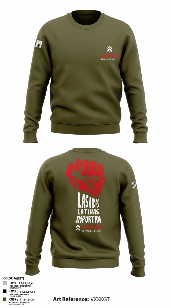 Crew Neck Sweatshirt, Altitud Services, Army, Teamtime, Team time, sublimation, custom sports apparel, team uniforms, spirit wear, spiritwear, sports uniforms, custom shirts, team store, custom team store, fundraiser sports, apparel fundraiser