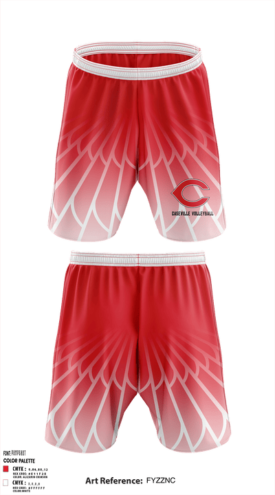 Caseville Junior High School Volleyball 91724706 Athletic Shorts With Pockets - 3