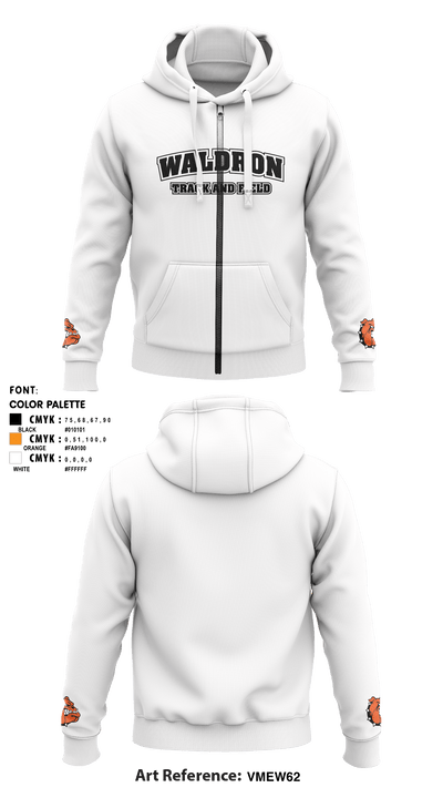Waldron High School Track 38428946 Zip Hoodie - 2