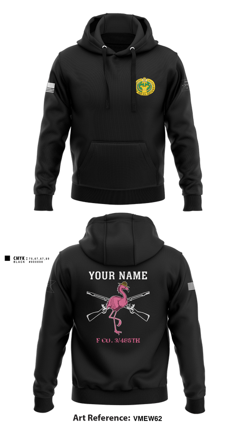 Hoodie, Flamingo Co F 3/485 IN, Army, Teamtime, Team time, sublimation, custom sports apparel, team uniforms, spirit wear, spiritwear, sports uniforms, custom shirts, team store, custom team store, fundraiser sports, apparel fundraiser