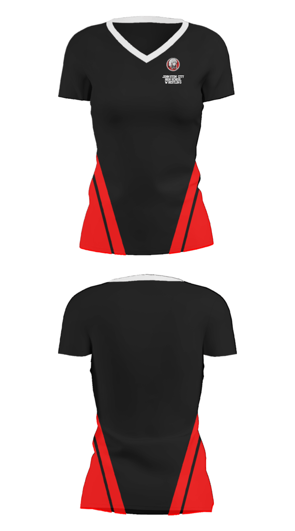 Women's Short Sleeve Vneck Shirt, Johnston City High School Wrestling, Wrestling, Teamtime, Team time, sublimation, custom sports apparel, team uniforms, spirit wear, spiritwear, sports uniforms, custom shirts, team store, custom team store, fundraiser sports, apparel fundraiser