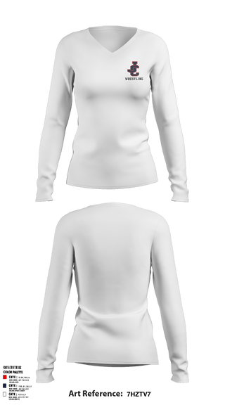 Women's Long Sleeve Vneck Shirt, Jefferson County High School Wrestling, Wrestling, Teamtime, Team time, sublimation, custom sports apparel, team uniforms, spirit wear, spiritwear, sports uniforms, custom shirts, team store, custom team store, fundraiser sports, apparel fundraiser