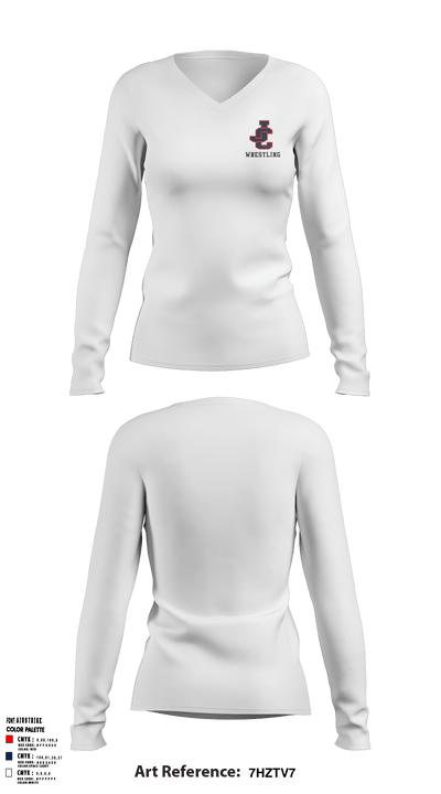Jefferson County High School Wrestling 39623353 Women's Long Sleeve V-neck Shirt - 28
