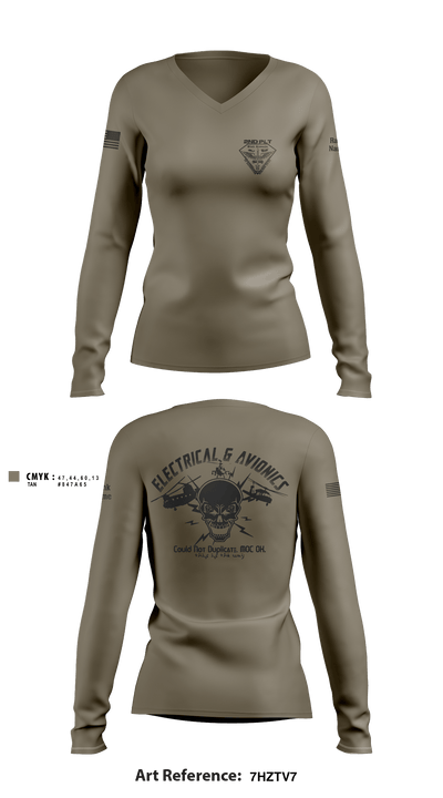 B Co 642 Avionics 85190255 Women's Long Sleeve V-neck Shirt - 2