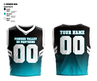 Womens Basketball Jersey, Pioneer Valley HS Panthers, Women's Basketball, Teamtime, Team time, sublimation, custom sports apparel, team uniforms, spirit wear, spiritwear, sports uniforms, custom shirts, team store, custom team store, fundraiser sports, apparel fundraiser