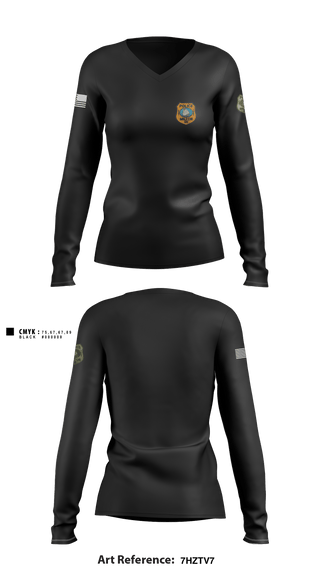 Women's Long Sleeve Vneck Shirt, , Police, Teamtime, Team time, sublimation, custom sports apparel, team uniforms, spirit wear, spiritwear, sports uniforms, custom shirts, team store, custom team store, fundraiser sports, apparel fundraiser