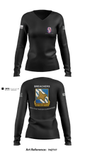 1-390TH TRAINING REGIMENT BRAVO COMPANY 46848242 Women's Long Sleeve V-neck Shirt - 1