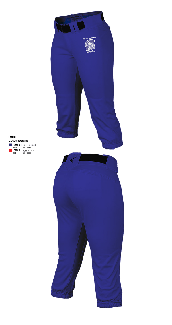 Softball Pants, Faith Baptist High School Softball, Softball, Teamtime, Team time, sublimation, custom sports apparel, team uniforms, spirit wear, spiritwear, sports uniforms, custom shirts, team store, custom team store, fundraiser sports, apparel fundraiser