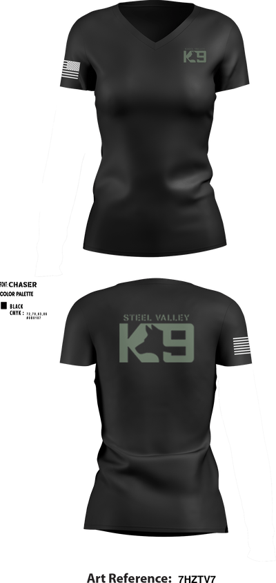 Steel Valley Kennels 65544529 Women's Short Sleeve V-neck Shirt - 3