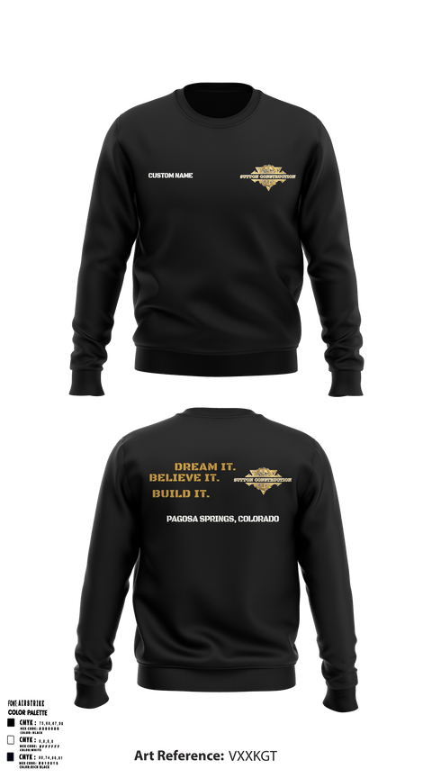 Crew Neck Sweatshirt, Sutton ConstructionSutton Construction, , Teamtime, Team time, sublimation, custom sports apparel, team uniforms, spirit wear, spiritwear, sports uniforms, custom shirts, team store, custom team store, fundraiser sports, apparel fundraiser