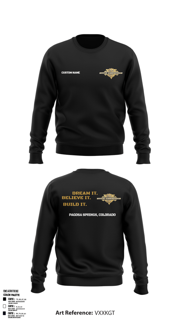Crew Neck Sweatshirt, Sutton ConstructionSutton Construction, , Teamtime, Team time, sublimation, custom sports apparel, team uniforms, spirit wear, spiritwear, sports uniforms, custom shirts, team store, custom team store, fundraiser sports, apparel fundraiser