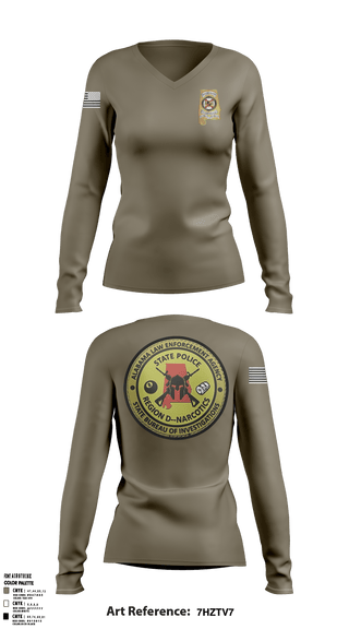 Women's Long Sleeve Vneck Shirt, , Police, Teamtime, Team time, sublimation, custom sports apparel, team uniforms, spirit wear, spiritwear, sports uniforms, custom shirts, team store, custom team store, fundraiser sports, apparel fundraiser