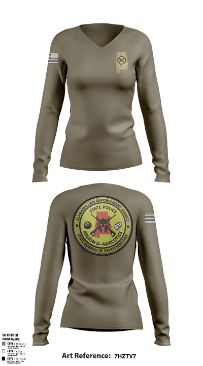 Region D Narcotics 80594861 Women's Long Sleeve V-neck Shirt - 1